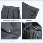 Rivet Design Loose Pants - Korean Aesthetic word1