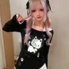 Patched Neko Off-Shoulder T-Shirt - Cutecore Aesthetic word2