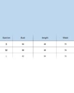 Size chart for Jam Cat Cotton T-shirt: S, M, and L with measurements.