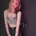 Mesh Pattern Long Sleeve Top - Witchcore word2