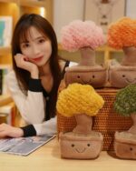 Set of plush potted trees, Pachira Edition. Cute stuffed plants in various colors.