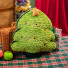 Small Christmas Chonky Plushies - Green Christmas tree plush with lights and star.