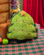 Small Christmas Chonky Plushies - Green Christmas tree plush with lights and star.