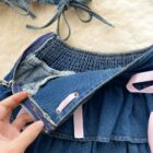 Two-piece Coquette Denim Set - Y2K Aesthetic word3