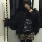 Off Shoulder Dark Pullover Sweater - Grunge Aesthetic word2