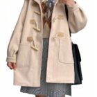 Hooded Woolen Coat - Kawaii Aesthetic word1