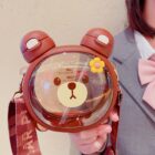 Kawaii Bear Double Straw Drinking Bottle word3