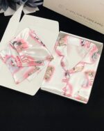 Kitty Silky Pajamas set in a gift box, featuring kawaii cat illustrations. Kawaii Clothes.