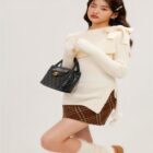 Off-shoulder Long-sleeved Sweater - Kawaii Aesthetic word1