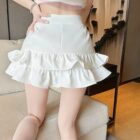High-Waist Ruffled Mini Skirt - Korean Aesthetic word3