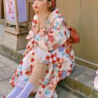 Retro Checkered Style Kimono - Japanese Aesthetic word3