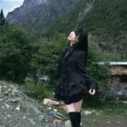 Black Laced Short Dress - Gothic Aesthetic word3