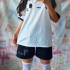 Cute Cotton Black Shorts - Kaomoji Aesthetic word2