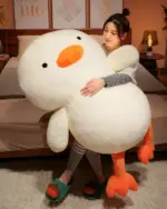 Large kawaii duck plushie, Winston the Duck, soft and cuddly.