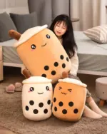 Cute bubble tea plushies in various sizes, perfect for collectors and fans.