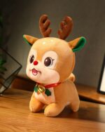 Kawaii christmas plushie reindeer decoration, soft plush toy, festive Christmas gift.