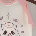 Neko Nurse Pink T-Shirt - Cutecore Aesthetic word2