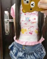 Kawaii Cake Shop Tee featuring a sweet Lolita design with cakes, bears, and hearts.