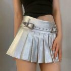 Silver Pleated Skirt - Coquette Aesthetic word3