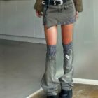 American-style Retro Denim Skirt - Y2K Aesthetic word2