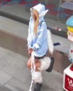 Loose Thick Feathered Hoodie - Harajuku Aesthetic worn by a person.