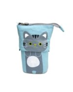 Kawaii cat pencil case, foldable and featuring a cute cat design.