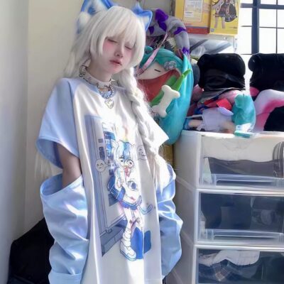 Saggy Short-Sleeved T-Shirt - Animecore Aesthetic