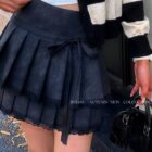 Laced Pleated Skirt - Korean Aesthetic word2