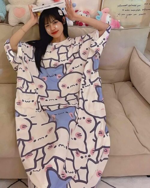 Short Sleeved Loose Pajamas - Neko Edition