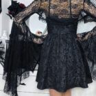 Meshy Top - Gothic Aesthetic word1