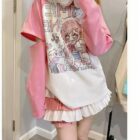 Printed Pink Kawaii T-Shirt - Cutecore Aesthetic word3