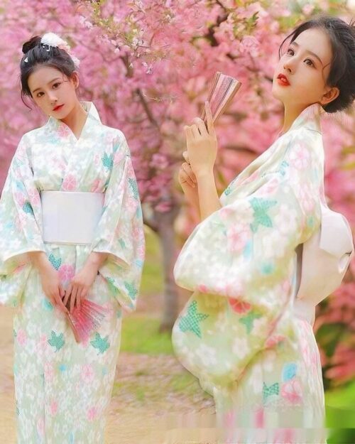Japanese Floral Kimono - Traditional Aesthetic