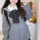 Sailor Collar Gray Jacket - Japanese Streetwear word3