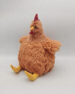 Soft plush toy, a Fat Chicken plushie, featuring an orange color and yellow feet.
