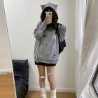 Kawaii Cat Paw Print Hoodie - Harajuku Aesthetic word2