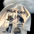 Milk Cat T-Shirt - Cutecore Aesthetic word2