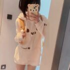 Kaomoji Bear Hoodie - Kawaii Clothes word3