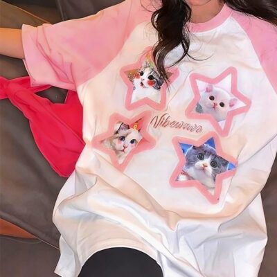 Kitty Pink T-Shirt - Kawaii Clothes