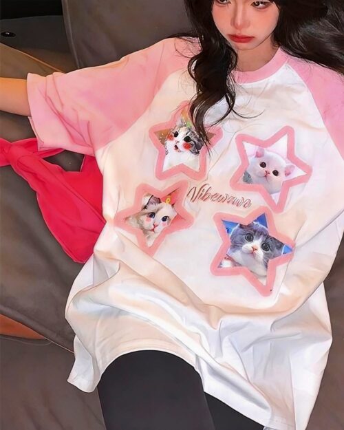 Kitty Pink T-Shirt - Kawaii Clothes