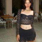 Low Cut Two-piece Set - Coquette Aesthetic word1