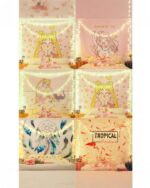 Anime wall tapestry featuring various cute character designs, ideal for bedroom decor.