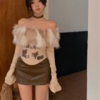 Short Fluffy Top - Y2K Aesthetic word2