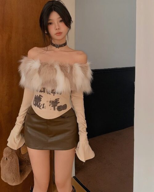 Short Fluffy Top - Y2K Aesthetic