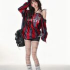 Off Shoulder Sport Sweatshirt - Coquette Aesthetic word2