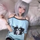 Off-Shoulder Black Cat T-Shirt word3