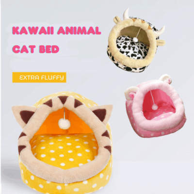 Kawaii Animal-Themed Cat Bed