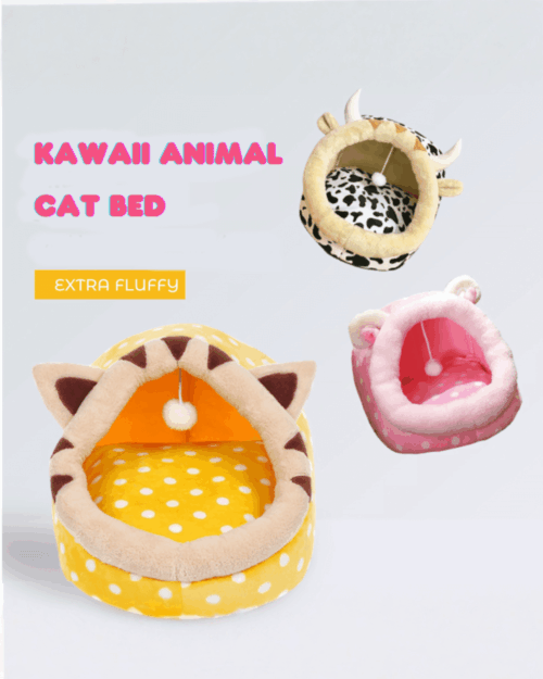 Kawaii Animal-Themed Cat Bed