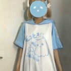 Ghost Neko Hooded T-Shirt - Harajuku Aesthetic word1