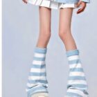 Stripped Gyaru Socks - Harajuku Aesthetic word3