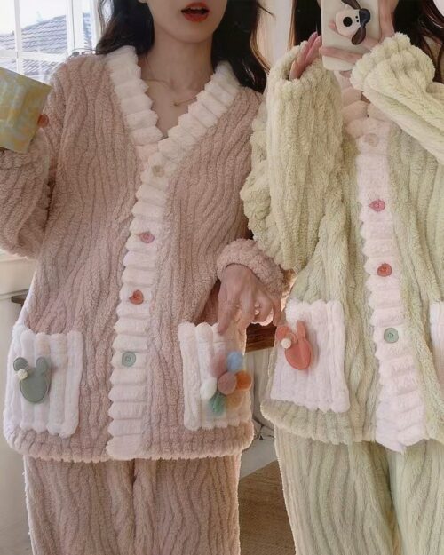 Thick Plush Pajamas - Kawaii Clothes